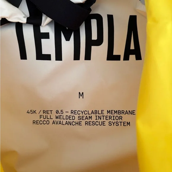 TEMPLA projects Yellow Shell Anorak 3L Ski Jacket - Picture 12 of 14